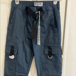 NWT Kreamy Blue Cargo Pants Streetwear or anywhere!